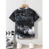 imageBoys Tie Dye Shirts Tropical Graphic Tees Short Sleeve Crewneck Tee Tops Casual T ShirtBlack