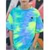 imageBoys Tie Dye Shirts Tropical Graphic Tees Short Sleeve Crewneck Tee Tops Casual T ShirtGreen Purple