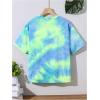 imageBoys Tie Dye Shirts Tropical Graphic Tees Short Sleeve Crewneck Tee Tops Casual T ShirtGreen Purple