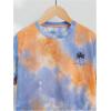 imageBoys Tie Dye Shirts Tropical Graphic Tees Short Sleeve Crewneck Tee Tops Casual T ShirtOrange and Purple