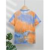 imageBoys Tie Dye Shirts Tropical Graphic Tees Short Sleeve Crewneck Tee Tops Casual T ShirtOrange and Purple
