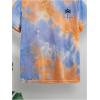 imageBoys Tie Dye Shirts Tropical Graphic Tees Short Sleeve Crewneck Tee Tops Casual T ShirtOrange and Purple