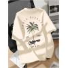 imageBoys Tropical Graphic Tees Crewneck Short Sleeve Casual T Shirt Summer TopsBeige