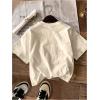 imageGirls Car Print Graphic Tees Short Sleeve TShirts Casual Crew Neck TopsApricot