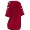 imageGirls Jersey Y2K Oversized Graphic Number Print Tops V Neck Short Sleeve T Shirt Hip Pop Tee StreetwearBurgundy