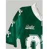 imageGirls Jersey Y2K Oversized Graphic Number Print Tops V Neck Short Sleeve T Shirt Hip Pop Tee StreetwearDark Green