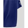 imageGirls Jersey Y2K Oversized Graphic Number Print Tops V Neck Short Sleeve T Shirt Hip Pop Tee StreetwearRoyal Blue