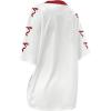imageGirls Jersey Y2K Oversized Graphic Number Print Tops V Neck Short Sleeve T Shirt Hip Pop Tee StreetwearWhite