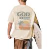 imageBoys Tropical Graphic Tees Crewneck Short Sleeve Casual T Shirt Summer TopsApricot Print