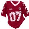 imageGirls Jersey Y2K Oversized Graphic Number Print Tops V Neck Short Sleeve T Shirt Hip Pop Tee StreetwearBurgundy