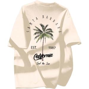 imageBoys Tropical Graphic Tees Crewneck Short Sleeve Casual T Shirt Summer TopsBeige