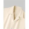 imageMens Floral Button Down Shirts Short Sleeve Drop Shoulder Beach Casual Dress Collared Shirts TopsApricot