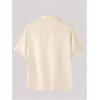 imageMens Floral Button Down Shirts Short Sleeve Drop Shoulder Beach Casual Dress Collared Shirts TopsApricot
