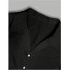 imageMens Floral Button Down Shirts Short Sleeve Drop Shoulder Beach Casual Dress Collared Shirts TopsBlack
