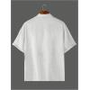 imageMens Floral Button Down Shirts Short Sleeve Drop Shoulder Beach Casual Dress Collared Shirts TopsGrey