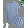imageMens Short Sets 2 Piece Outfits Button Down Linen Shirts and Short Sets Summer Beach OutfisLight Blue