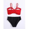 imageGirls 2 Piece Bathing Suit Ruffle Smocked Spaghetti Strap Ruched Swimsuits Cute Bikini SetRed