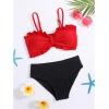 imageGirls 2 Piece Bathing Suit Ruffle Smocked Spaghetti Strap Ruched Swimsuits Cute Bikini SetRed