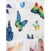 imageGirls Cute Butterfly Cami Romper Sleeveless Sheer Mesh High Waisted Shorts JumpsuitBlue