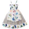 imageGirls Cute Butterfly Cami Romper Sleeveless Sheer Mesh High Waisted Shorts JumpsuitBlue