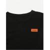imageBoys 2 Piece Outfits Casual Letter Short Sleeve Crewneck T Shirt and Drawstring Track Shorts Color Block SetOrange