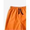 imageBoys 2 Piece Outfits Casual Letter Short Sleeve Crewneck T Shirt and Drawstring Track Shorts Color Block SetOrange