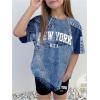 imageGirls 2 Piece Outfits Short Sleeve Graphic Tees and Biker Shorts Casual Clothing SetsMulticolor