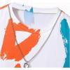 imageBoys 2 Piece Outfits Letter and Tropical Graphic Print Short Sleeve Crewneck Tee and ShortsMulticolor