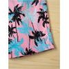 imageBoys 2 Piece Outfits Letter and Tropical Graphic Print Short Sleeve Crewneck Tee and ShortsPink Black