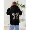 imageGirls Bow Camo Hoodie Long Sleeve Hooded Neck Graphic Sweatshirts Cute Pullover TopsBlack