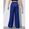 imageGirls Elastic High Waisted Jeans Straight Wide Leg Denim Pants Casual Baggy JeansDark Wash