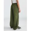 imageGirls Wide Leg High Waist Sweatpants Side Striped Extra Long Baggy Track Pants TrousersArmy Green