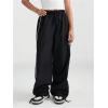 imageGirls Wide Leg High Waist Sweatpants Side Striped Extra Long Baggy Track Pants TrousersBlack