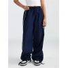 imageGirls Wide Leg High Waist Sweatpants Side Striped Extra Long Baggy Track Pants TrousersDark Blue