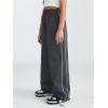 imageGirls Wide Leg High Waist Sweatpants Side Striped Extra Long Baggy Track Pants TrousersGrey