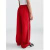 imageGirls Wide Leg High Waist Sweatpants Side Striped Extra Long Baggy Track Pants TrousersRed
