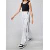 imageGirls Wide Leg High Waist Sweatpants Side Striped Extra Long Baggy Track Pants TrousersWhite