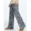 imageMens Camo Print Straight Leg Pants Elastic Waist Loose Casual Trousers StreetwearBlue