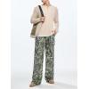 imageMens Camo Print Straight Leg Pants Elastic Waist Loose Casual Trousers StreetwearGreen