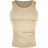 imageMens Sleeveless Tank Tops Ribbed Knit Scoop Neck Tank Undershirt Workout Gym Muscle Tank TShirtApricot
