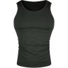 imageMens Sleeveless Tank Tops Ribbed Knit Scoop Neck Tank Undershirt Workout Gym Muscle Tank TShirtDark Green