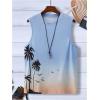 imageMens Tank Tops Summer Tropical Hawaiian Sleeveless Shirts Casual Beach Vacation Tank ShirtsBlue