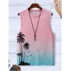 imageMens Tank Tops Summer Tropical Hawaiian Sleeveless Shirts Casual Beach Vacation Tank ShirtsPink