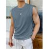 imageMens Tank Tops Summer Tropical Hawaiian Sleeveless Shirts Casual Beach Vacation Tank ShirtsPure Blue