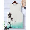 imageMens Tank Tops Summer Tropical Hawaiian Sleeveless Shirts Casual Beach Vacation Tank ShirtsWhite and Green