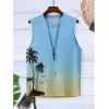 imageMens Tank Tops Summer Tropical Hawaiian Sleeveless Shirts Casual Beach Vacation Tank ShirtsYellow and Blue