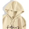 imageWomens Graphic Sweatshirts Long Sleeve Drawstring Hoodies Drop Shoulder Hooded Pullover SweatshirtApricot