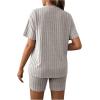 imageWomens Maternity Pajamas Set 2 Piece Outfits Rib Knit T Shirt and Biker Shorts Lounge Set SleepwearKhaki