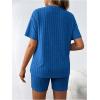 imageWomens Maternity Pajamas Set 2 Piece Outfits Rib Knit T Shirt and Biker Shorts Lounge Set SleepwearRoyal Blue