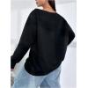imageWomens Off The Shoulder Sweatshirt Drop Shoulder Long Sleeve Pullover Tops Trendy Fall OutfitsBlack